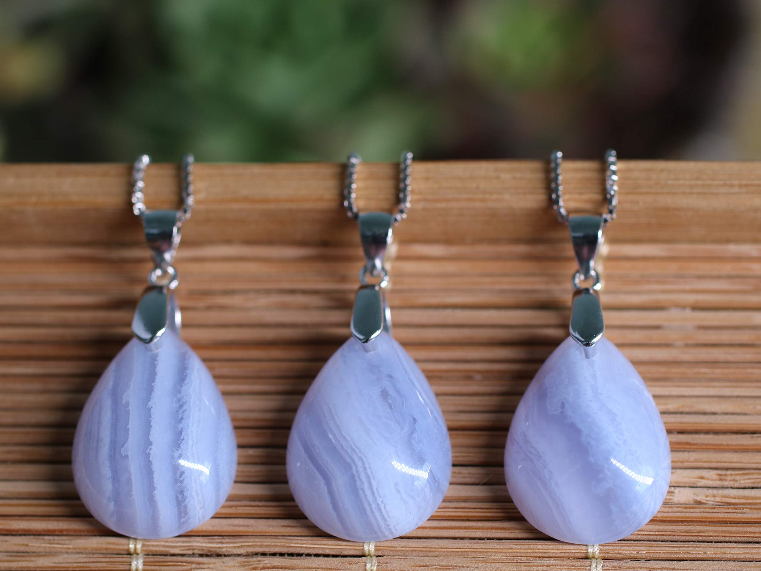 COAI Collana da Donna in Argento Sterling 925 con Ciondolo Goccia in Pietre Naturali