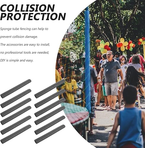 Miniatura 9 de Angoily Cubiertas para poste de trampolín, 12 piezas, fundas de tubo de espuma protectora, repuesto de 15.7 in, tubo de esponja anticolisión,