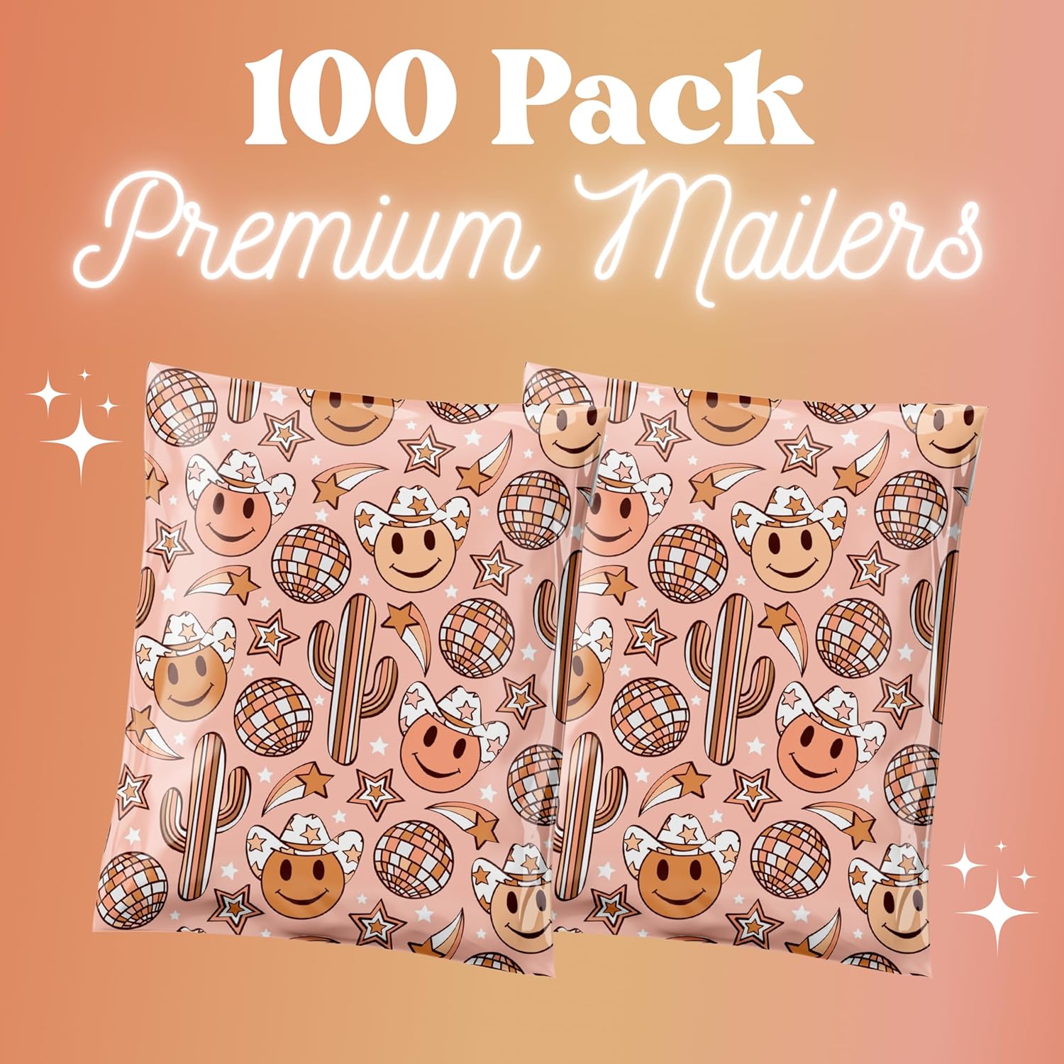 Poly Mailers 10x13 100 Pack, Waterproof & Tear Resistant Mailing Envelopes for Small Business Supplies, Cute Shipping Bags for Clothes & Small Business, Southern Belle