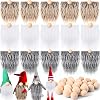 Tudomro 15 Pcs Gnome Beards for Crafts Valentine's Day Faux Fur Fabric Precut Gnomes Beards Handmade 30 Pcs Wood Balls for Christmas Halloween Easter Independence Day(Gray, Camel, White)