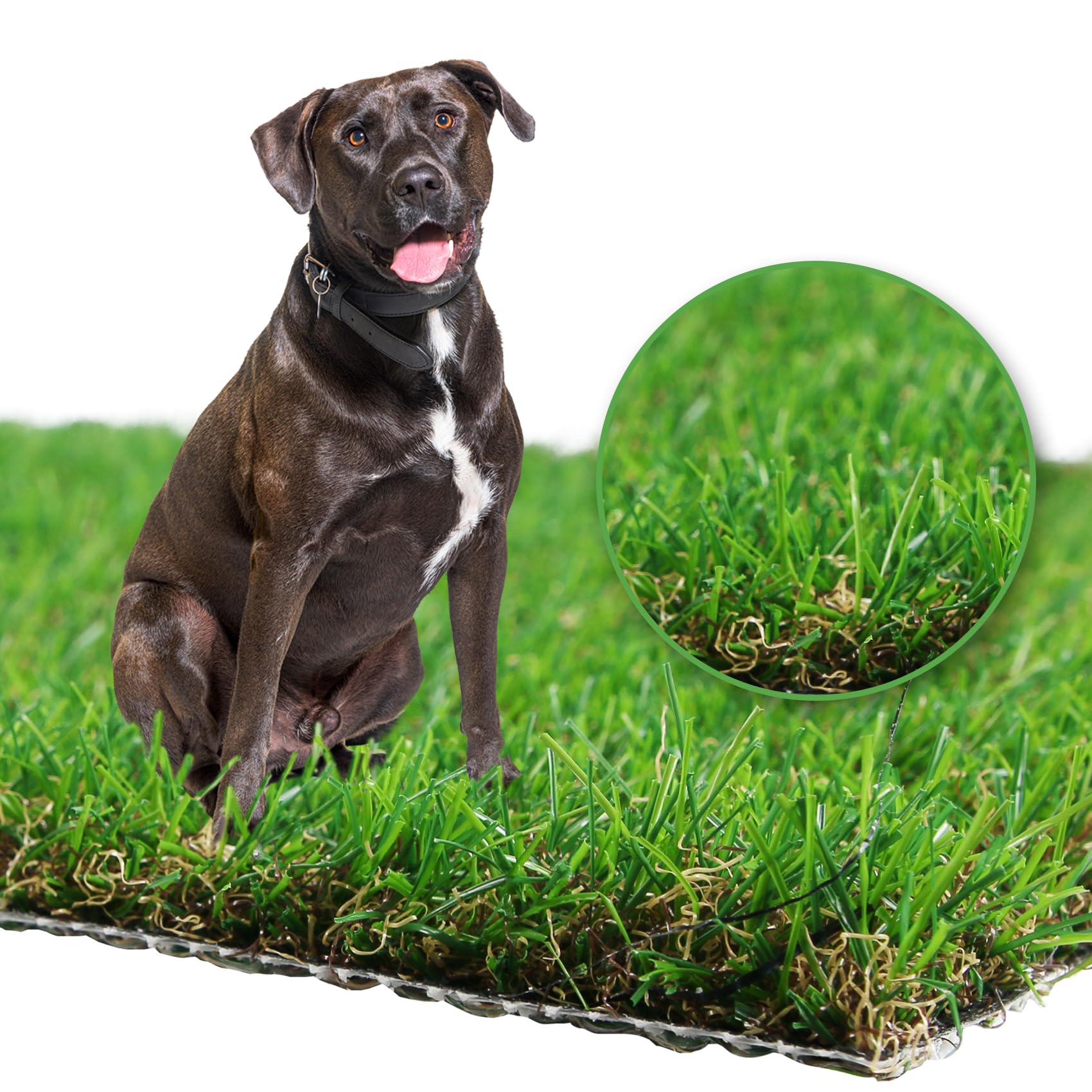 GLOBREEN Large Fake Grass for Dogs Potty Training, 4 FT X 6FT Realistic Pets Artificial Turf Outdoor Patio Balcony Use Reusable Washable High Drainage