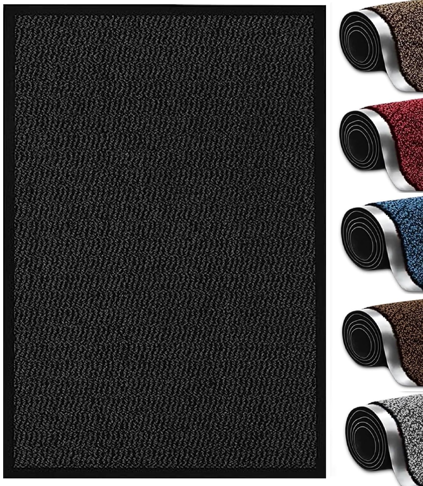 Heavy Duty Dirt Trapper Barrier Mat, Non-Slip PVC, Anthracite, 60x150cm