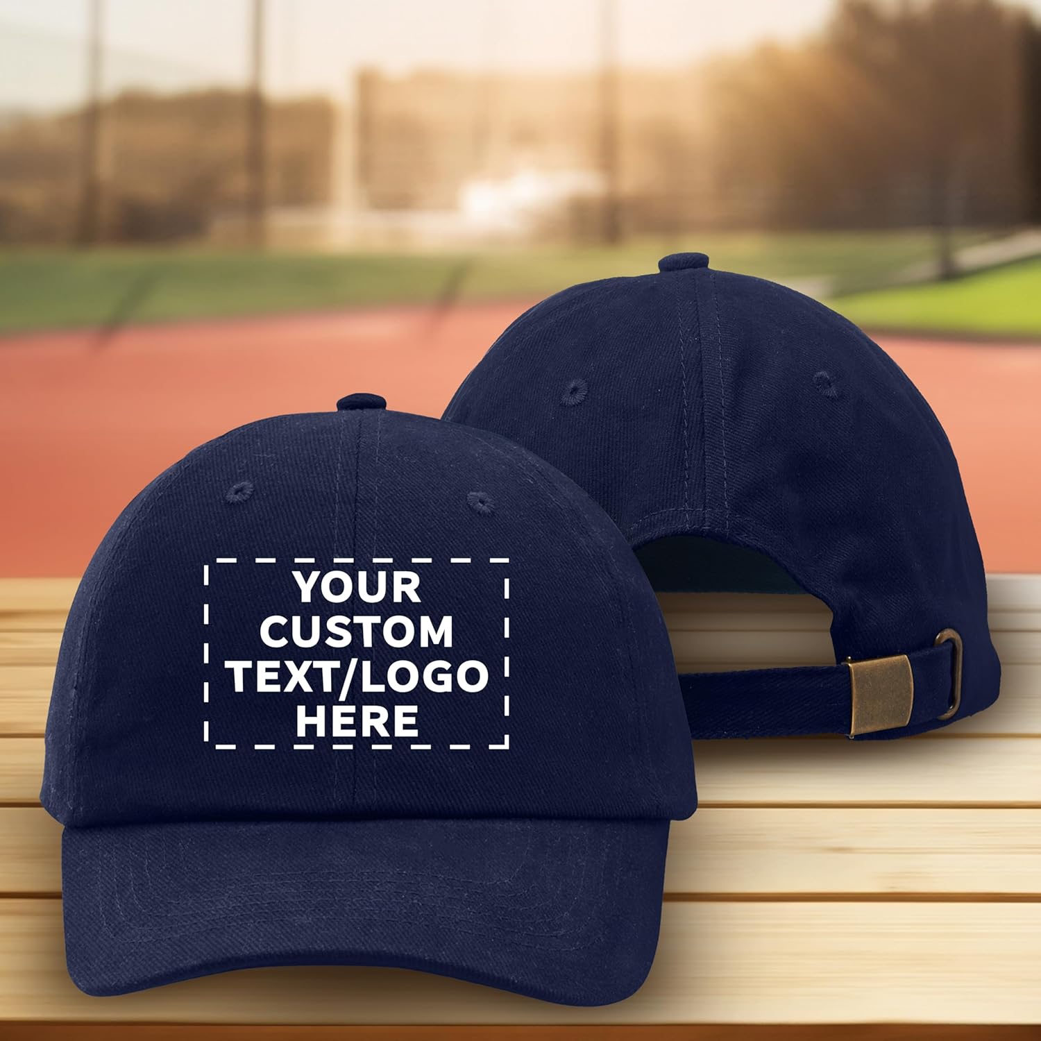 DISCOUNT PROMOS Custom 6 Panel Brushed Cotton Unconstructed Caps Set of 6/12/24 - Personalized Embroidered Design - Image 6