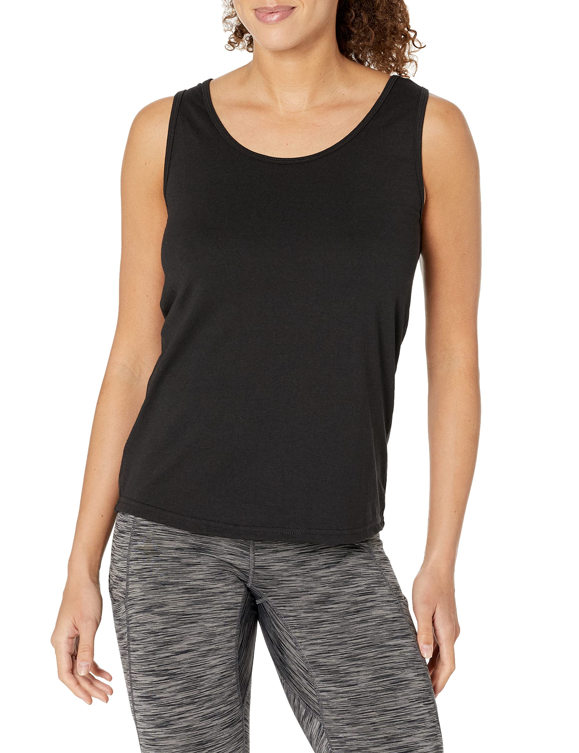HanesWomen's Originals Tri-Blend Tank Top, Lightweight Sleeveless Shirt, Plus Cami, Black, XL