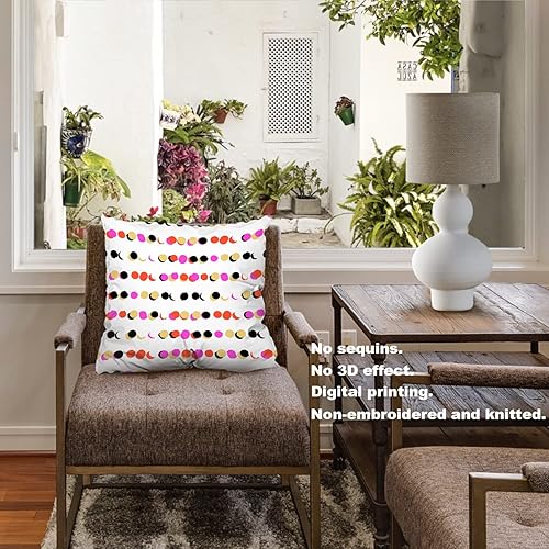 Miniatura 2 de BaoNews Fundas de almohada retro con lunares, diseño geométrico de los años sesenta, funda de cojín pequeña, mezcla digital, con cremallera oculta,