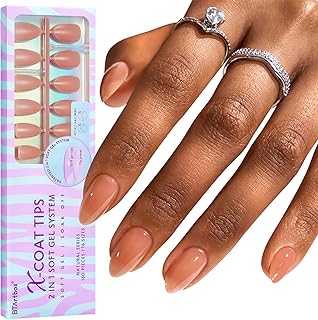 BTArtboxs XCOATTIPS Brown Press On Nails, Soft Gel, Short Almond, 160 Pcs | Lamp-Curable, 4-Week Wear, Salon Quality Value at Home, Natural Nail Look, Easy-to-Apply for Beginners, 160Pcs Nail Tips Only