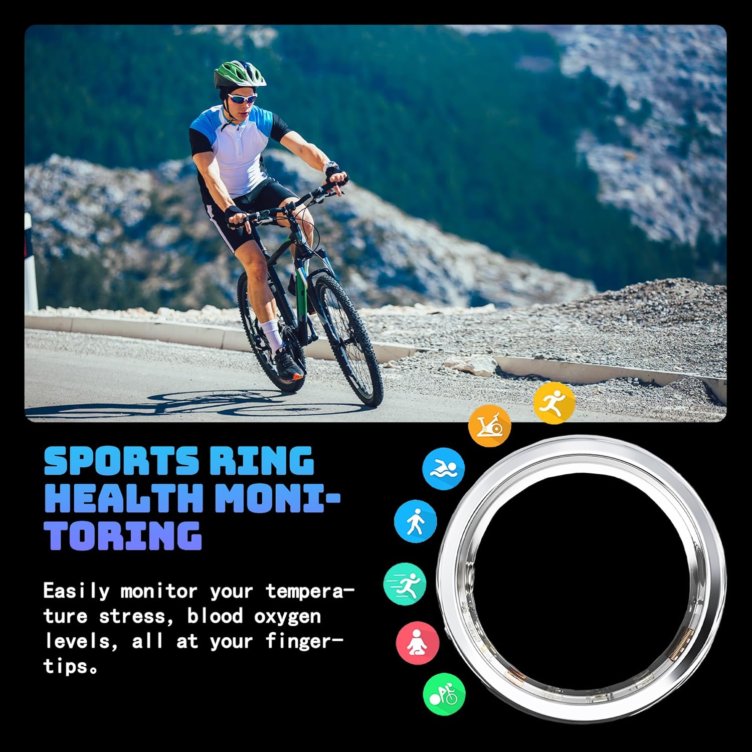 Smart Ring for Men & Women, Activity/Steps/Calories Tracker, Compatible with iOS & Android