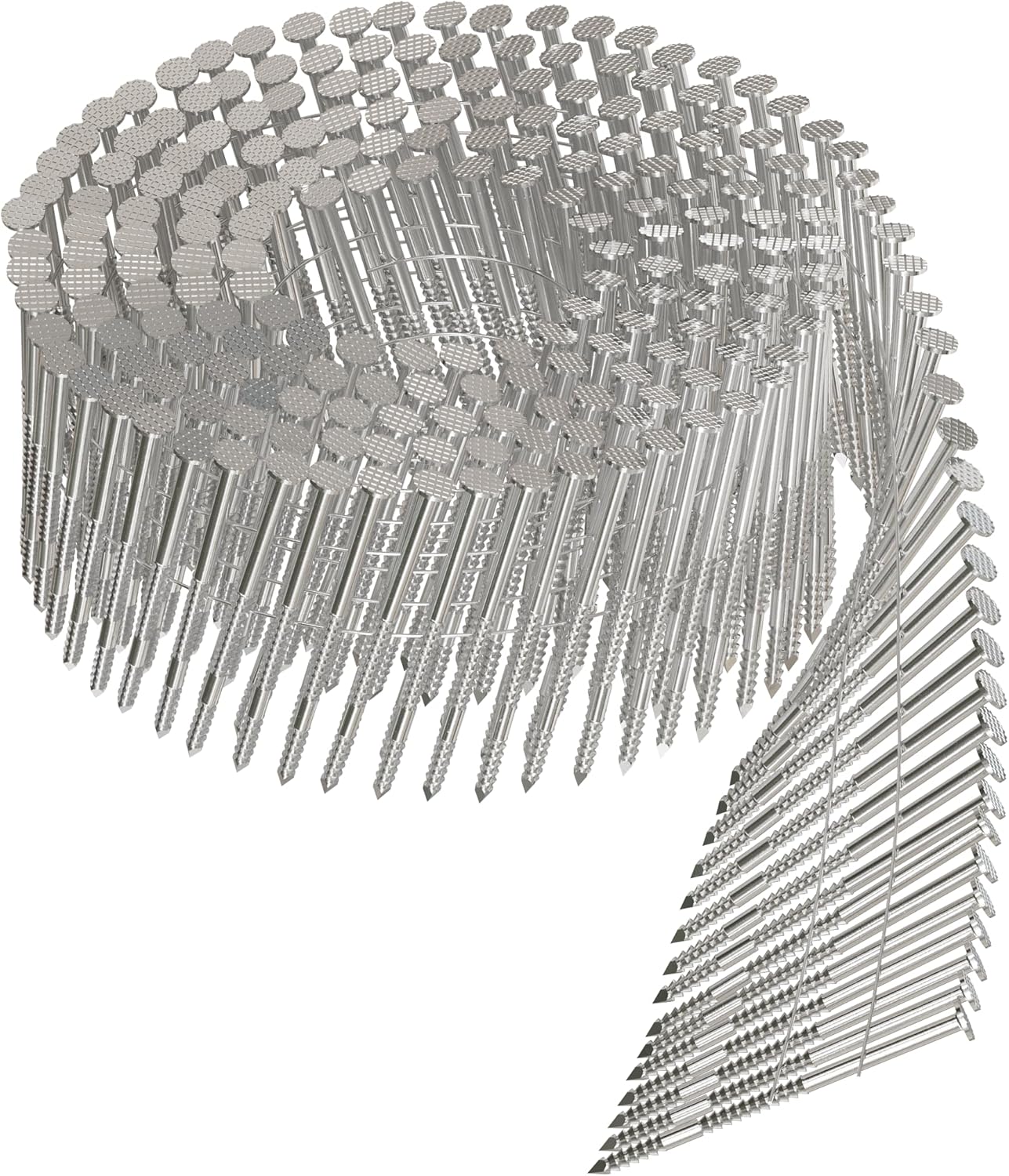 Simpson Strong-Tie S13A200SNBP 15° Wire Coil, Full Round Head, Ring-Shank Siding Nail — 2 in. Type 304 (1200-Qty)