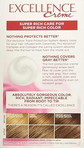 Miniatura 147 de L'Oreal Paris Excellence Triple Protection - Coloración permanente para el cabello, marrón oscuro [4] 1 unidad (paquete de 10 unidades)