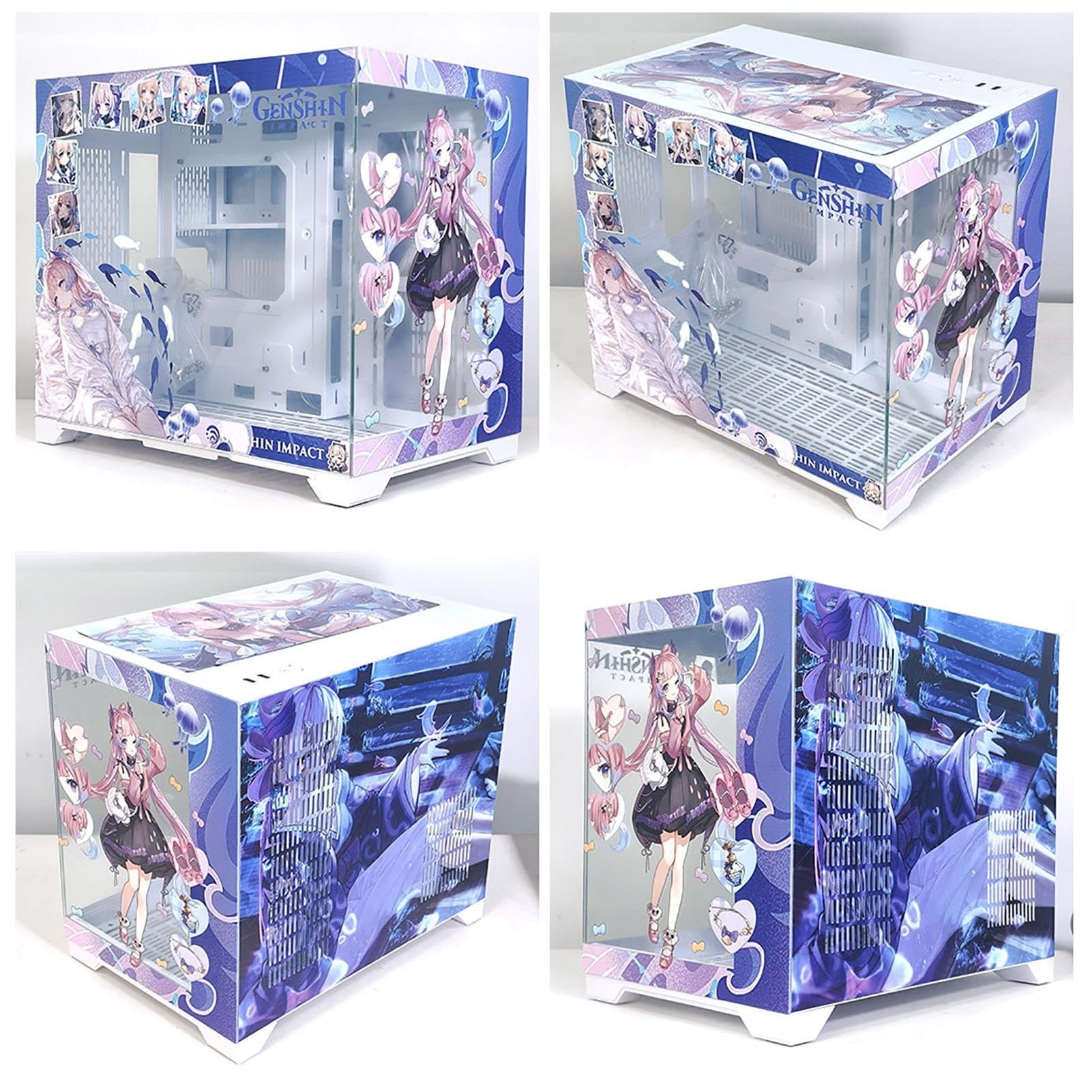 Caja De Computadora ATX Juegos Escritorio Torre Media Puertos USB 3.0 Soporte Vidrio Templado Doble Cara Refrigeración por Agua