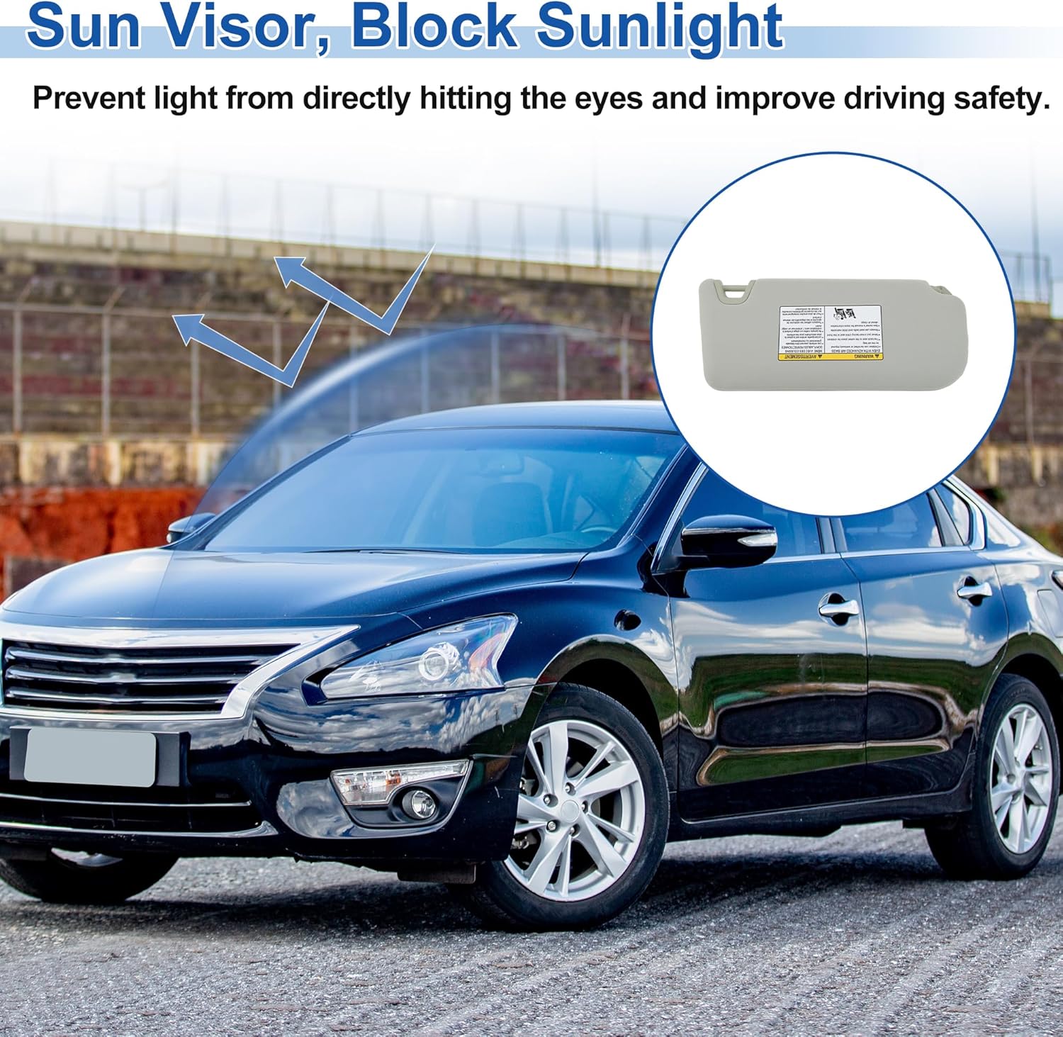 Left Side Sun Visor for Nissan Altima 2019-2025 Front Left Sun Protection Shade Replaces No.964016CA3C Car Sun Visor Assembly Grey