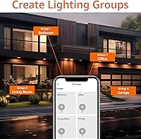 Vista 7 de Yaxa Basics Smart BR30 LED Light Bulb, Dimmable Soft White (2700K), 9W (60W Equivalent), 800LM, Works with Alexa Only, 2.4 GHz Wi-Fi, No Hub