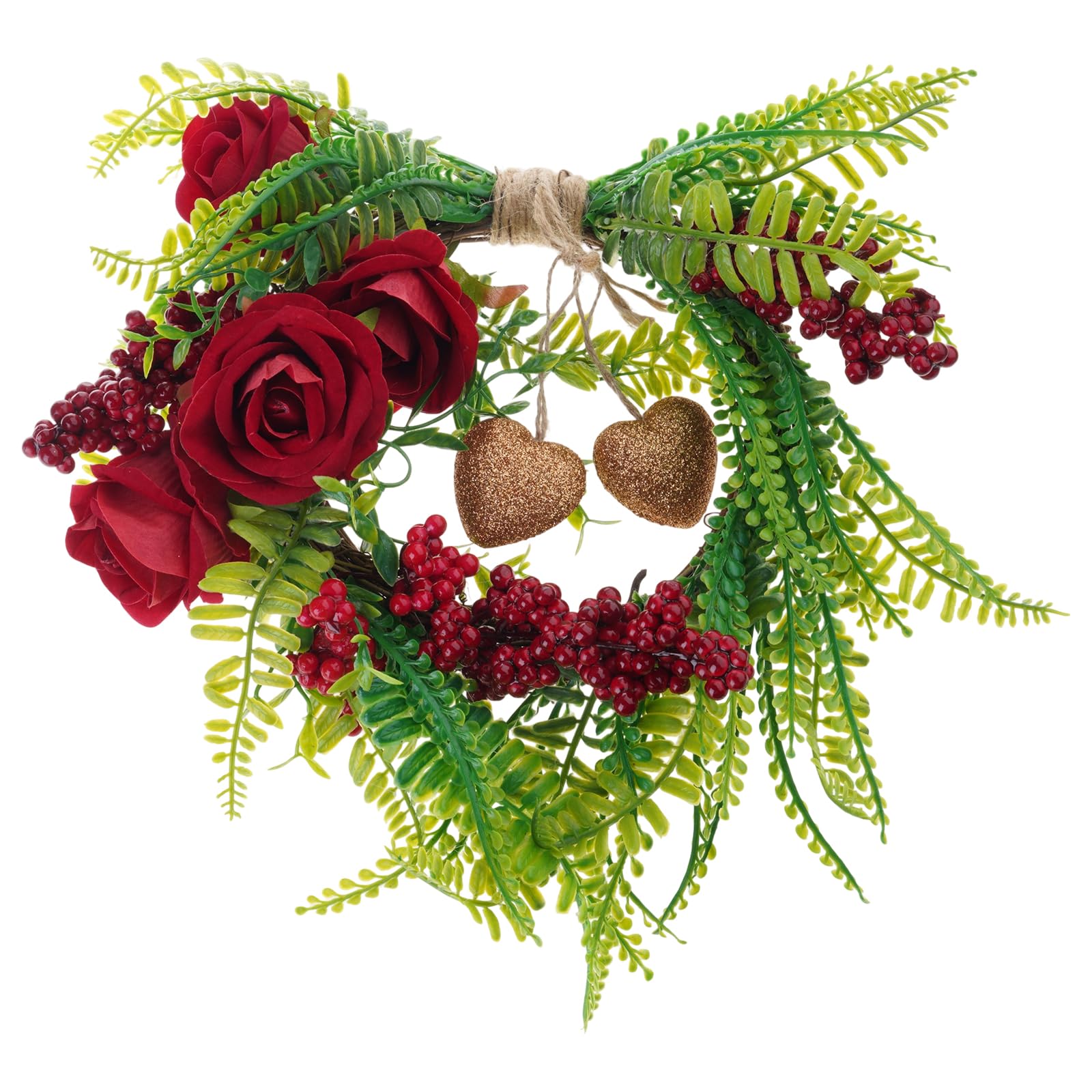 Couronnes de cœur déco de ferme champêtre pour la Saint-Valentin avec fleurs