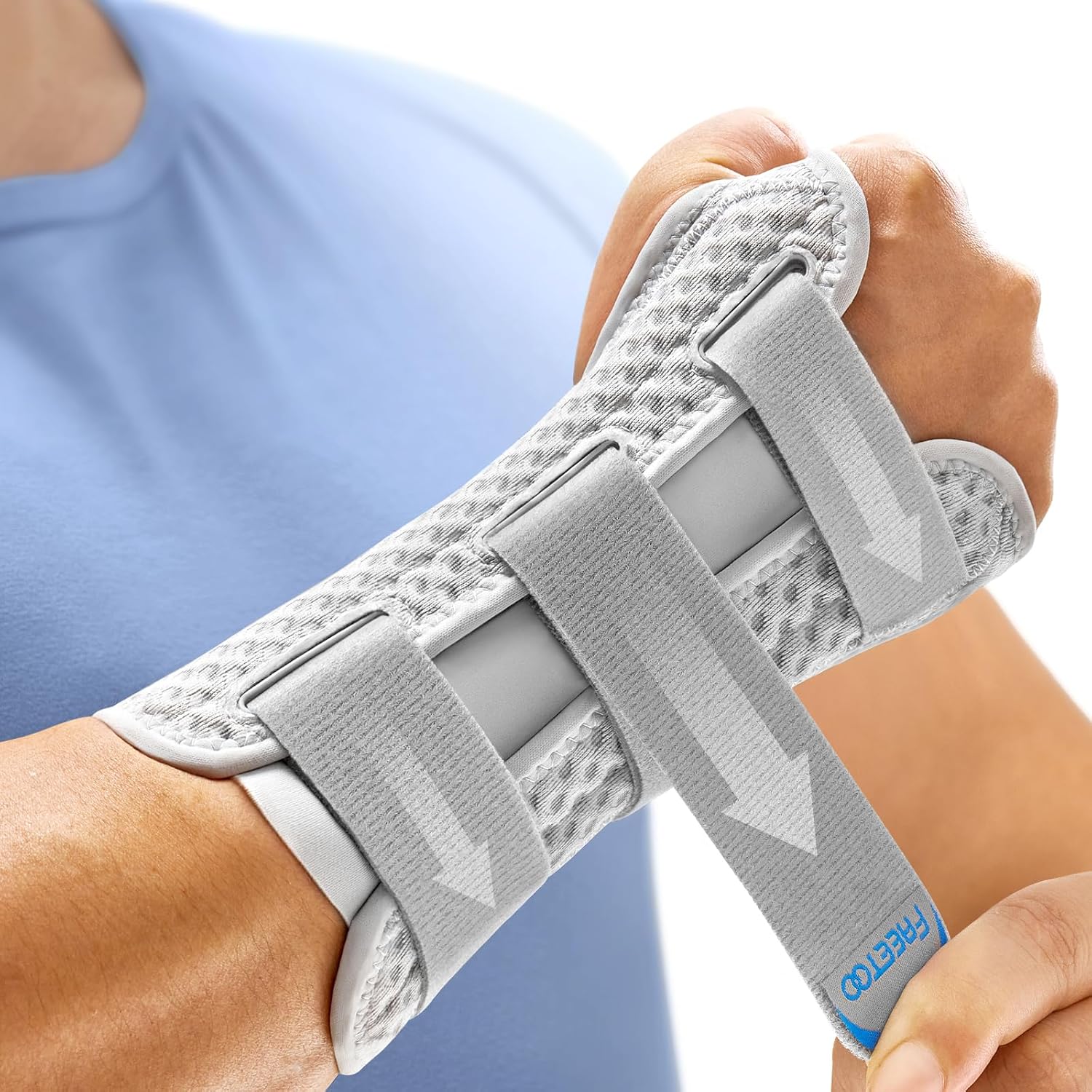 FREETOO Reversible Carpal Tunnel Wrist Brace Night Support Left Right Hand | Wrist Splint Support for Carpal Tunnel,Tendonitis,Sprain,Arthritis.Hand Brace for Sleeping,Work,Typing.Breathable,Adjustable