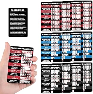 Poker Hand Rankings Chart Rules Cheat Sheet Cards Poker Hands Ranking Card Beginners Quick Reference Guide Cheat Sheet for Texas Hold