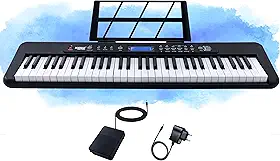 Teclado Musical Kobe KB-300 5/8 61 Teclas com Sensibilidade ao Toque com Pedal Sustain