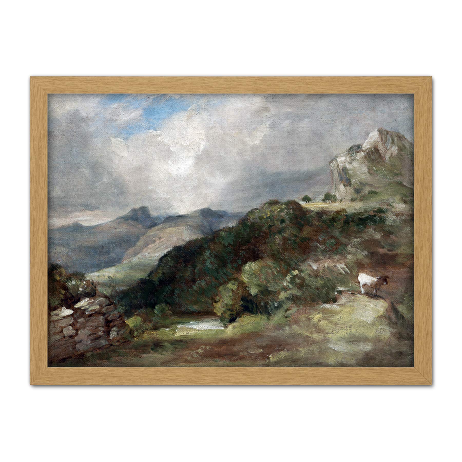 Artery8 John Constable Bow Fell Cumberland 1807 Painting Artwork Framed Wall Art Print 18X24 Inch