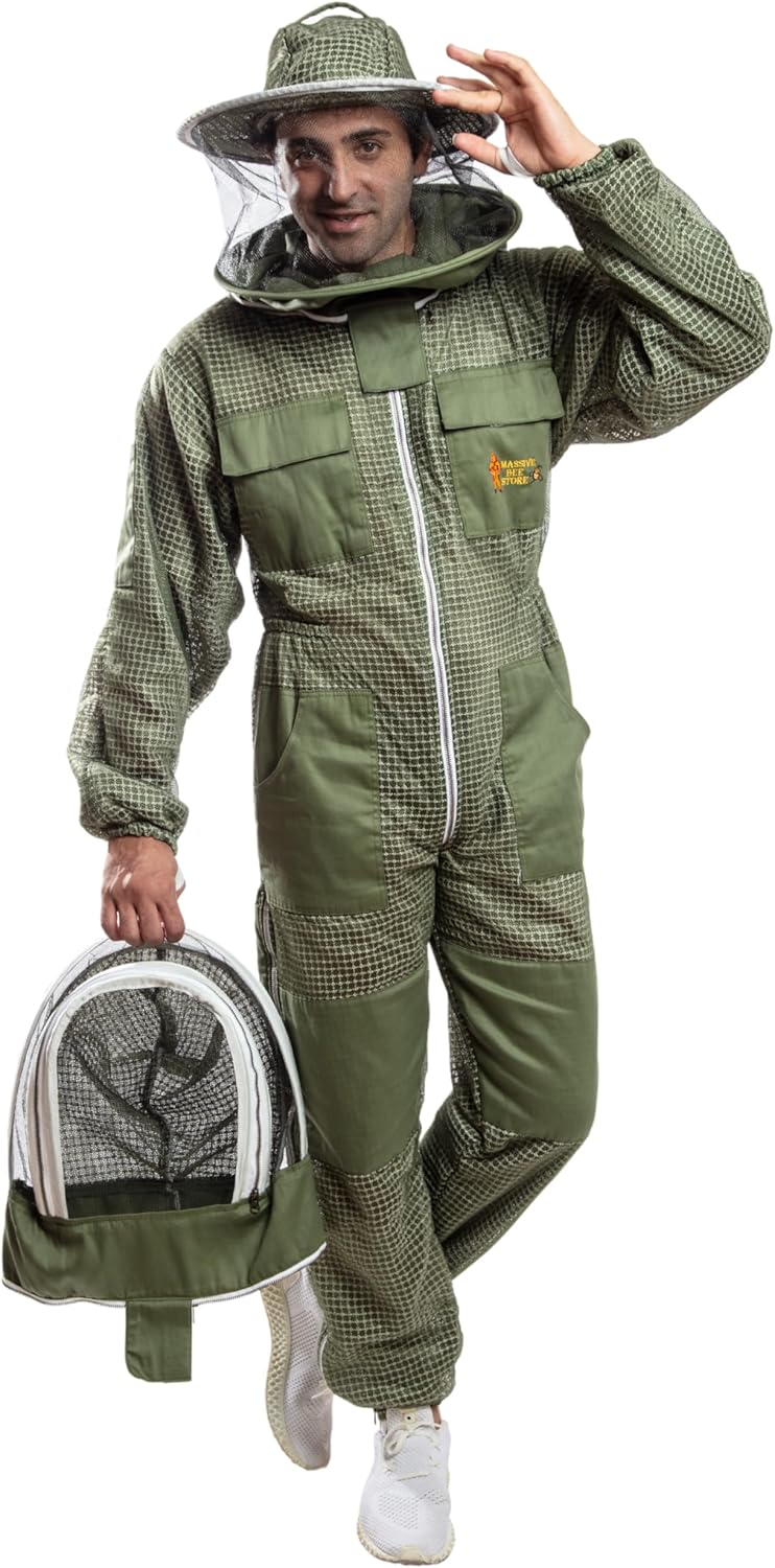 -- Beekeeping Ventilated Suit in multi-Colors with Round Or Fencing Veils
