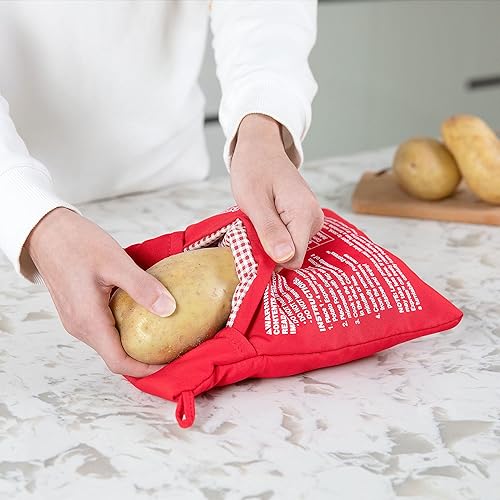 Miniatura 2 de Bolsa para microondas de patatas MyLifeUNIT, bolsa de horneado de patatas al microondas, roja