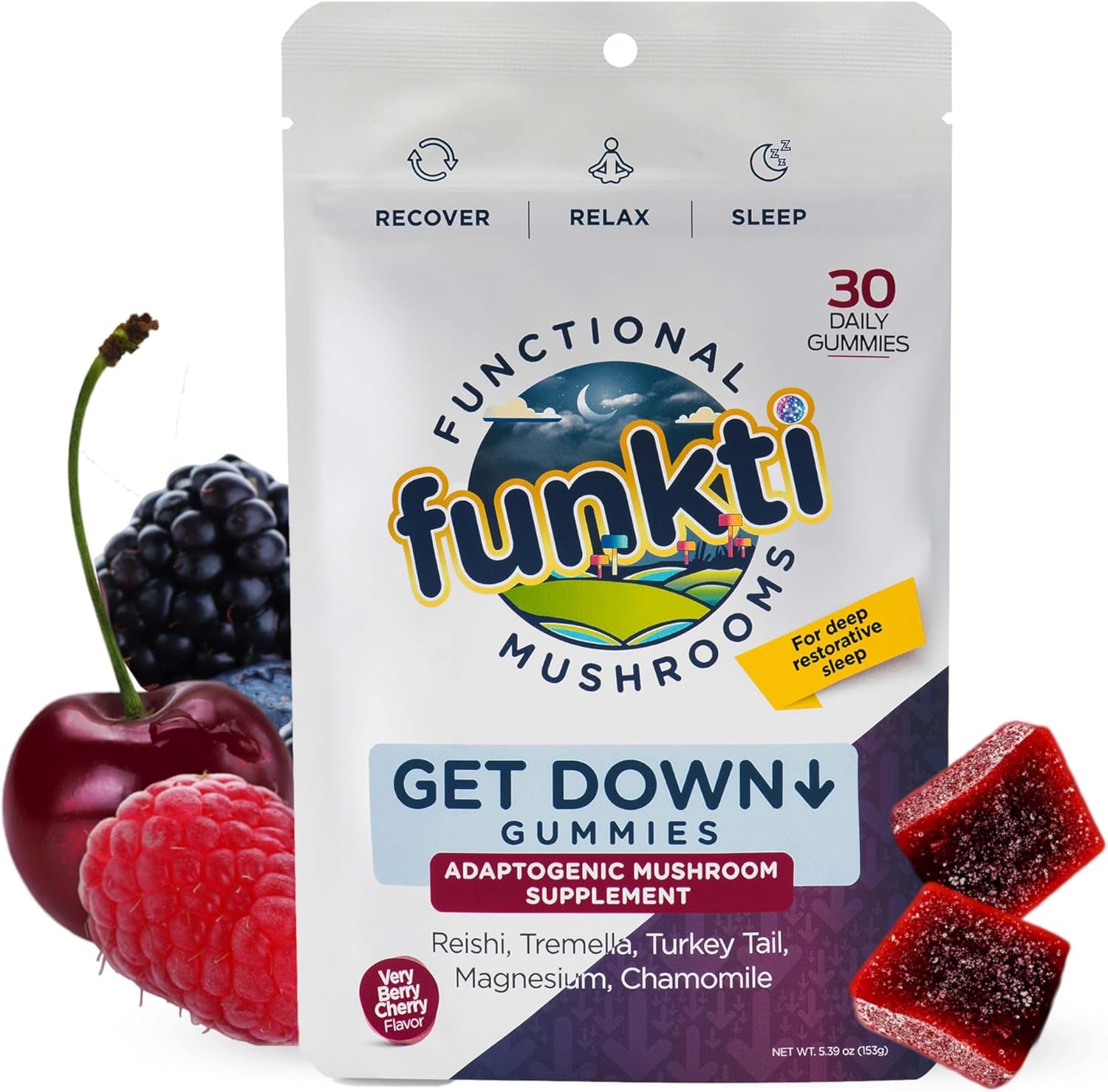 Mushroom Sleep Gummies, Melatonin-Free, Restful...