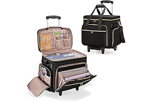 Wheeled Rolling Teacher Tote Bag with Detachable Trolley