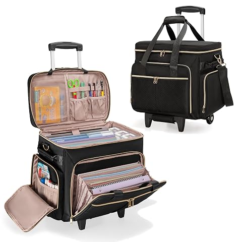Rolling Teacher Bag with Wheels Teacher Tote Bag with Detachable Trolley Fits for 15 6 Laptop Patent Design