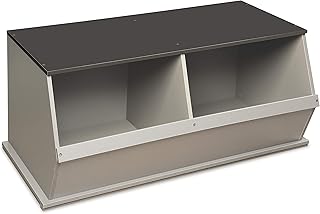 Stackable 2 Bin Open Storage Toy Organizing Cubby