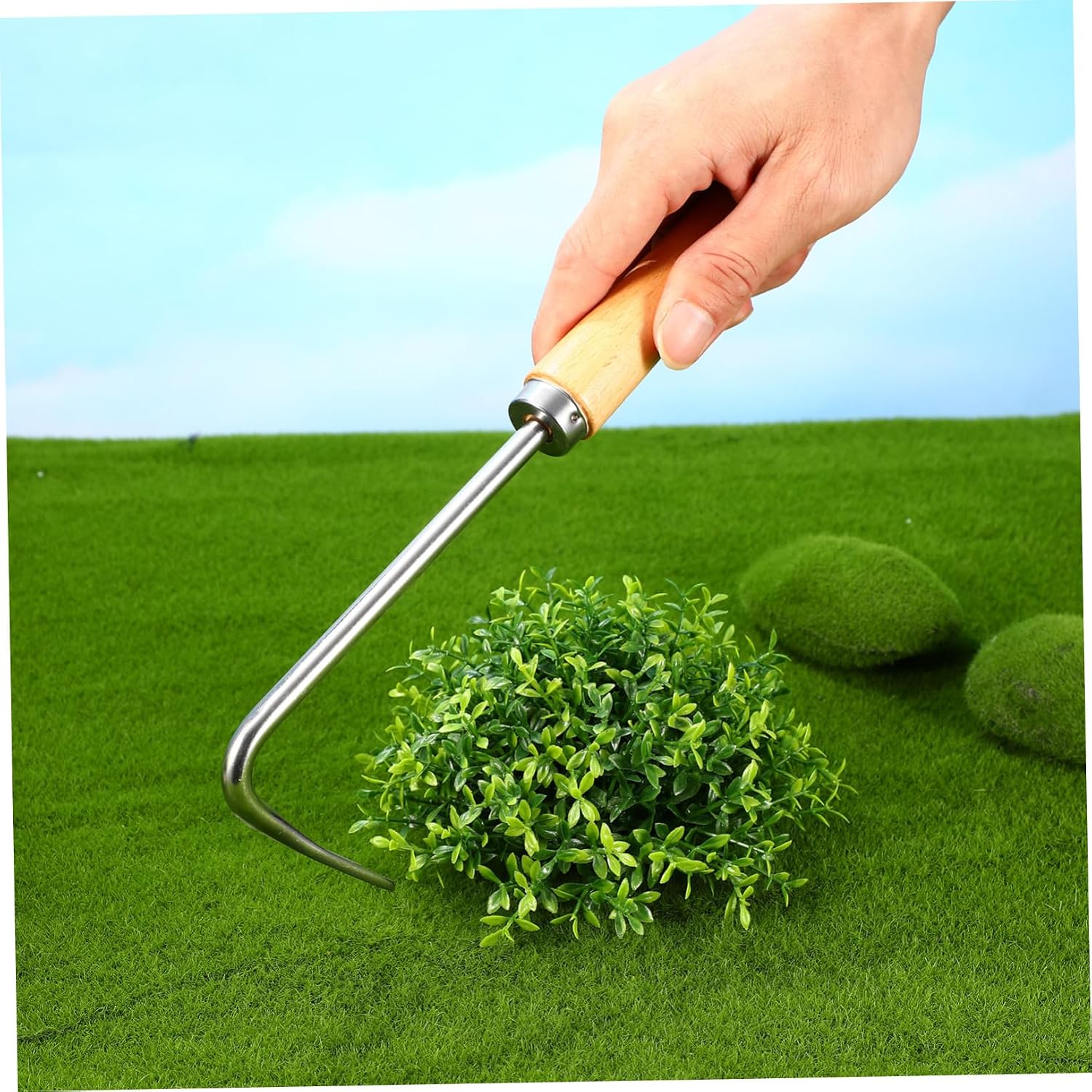 Handheld Manual Weeder Puller Tool with Wooden Handle and Iron image 5