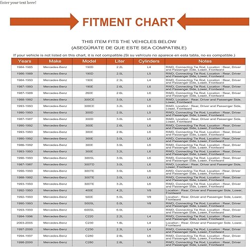 Miniatura 6 de Kit de suspensión de rótula de brazo de control de repuesto, 2 unidades, 2 unidades, inferiores para Mercedes 190 pares