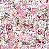 SLAPAFLIFE 200 Pack Coquette Stickers Pink Aesthetic Waterproof Vinyl for Laptops Water Bottles Girls Preppy Decor