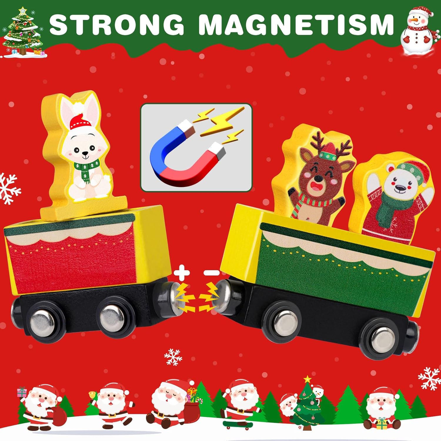 Toddler Advent Calendar 2025-24 Days Magnetic Wooden Animal Train Set Christmas Advent Calendar 2025 for Kids, Countdown Calendar Gifts Montessori Train Stocking Stuffer for Toddlers, Boys and Girls