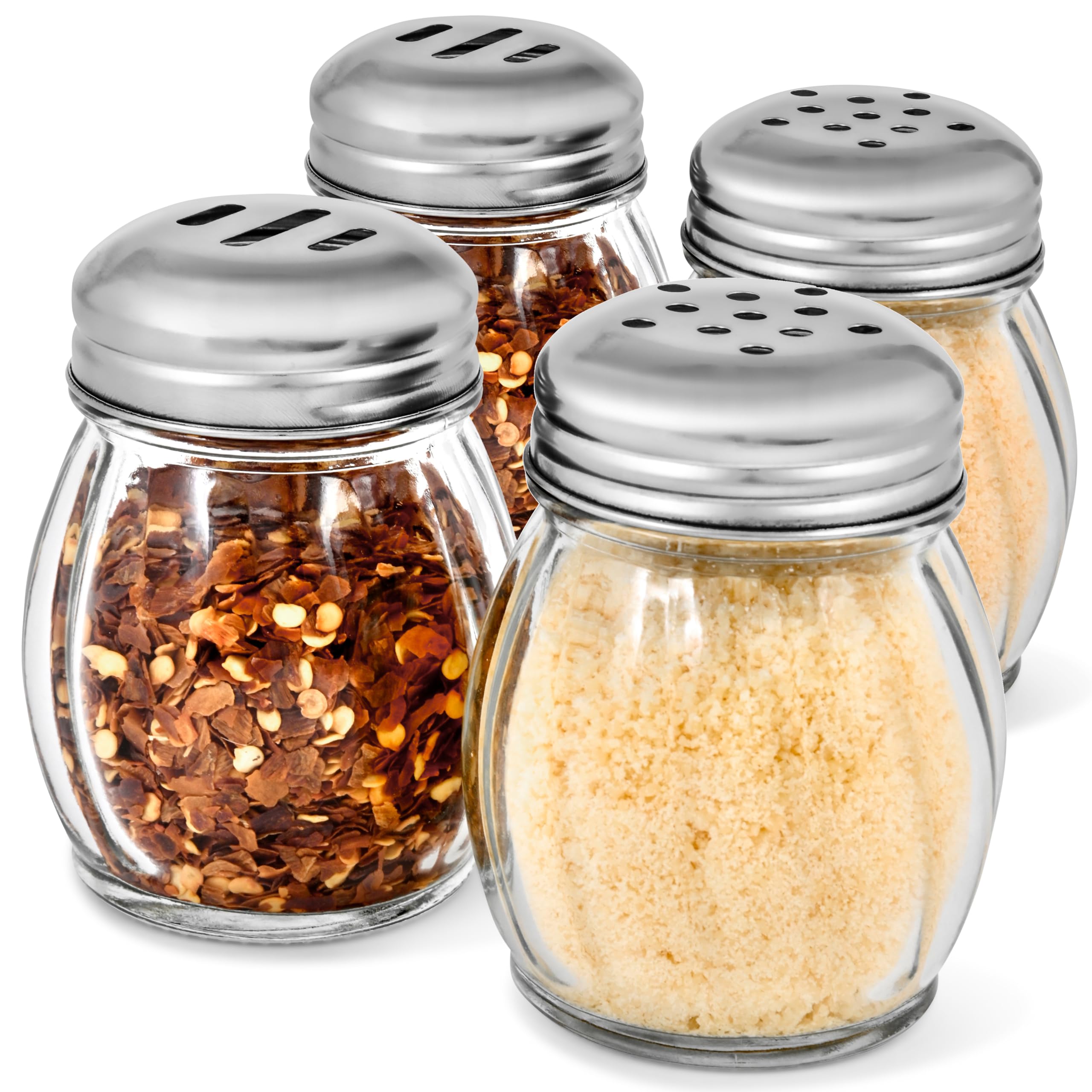 Amazon.com: 6oz Glass Spice Shaker & Cheese Dispenser Set of 4-6