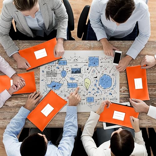 Vista 18 de Paterr 6 bolsas de dinero con cremallera, de piel sintética, bolsa de seguridad para dinero, soporte para recibos, cartera con etiqueta para dinero