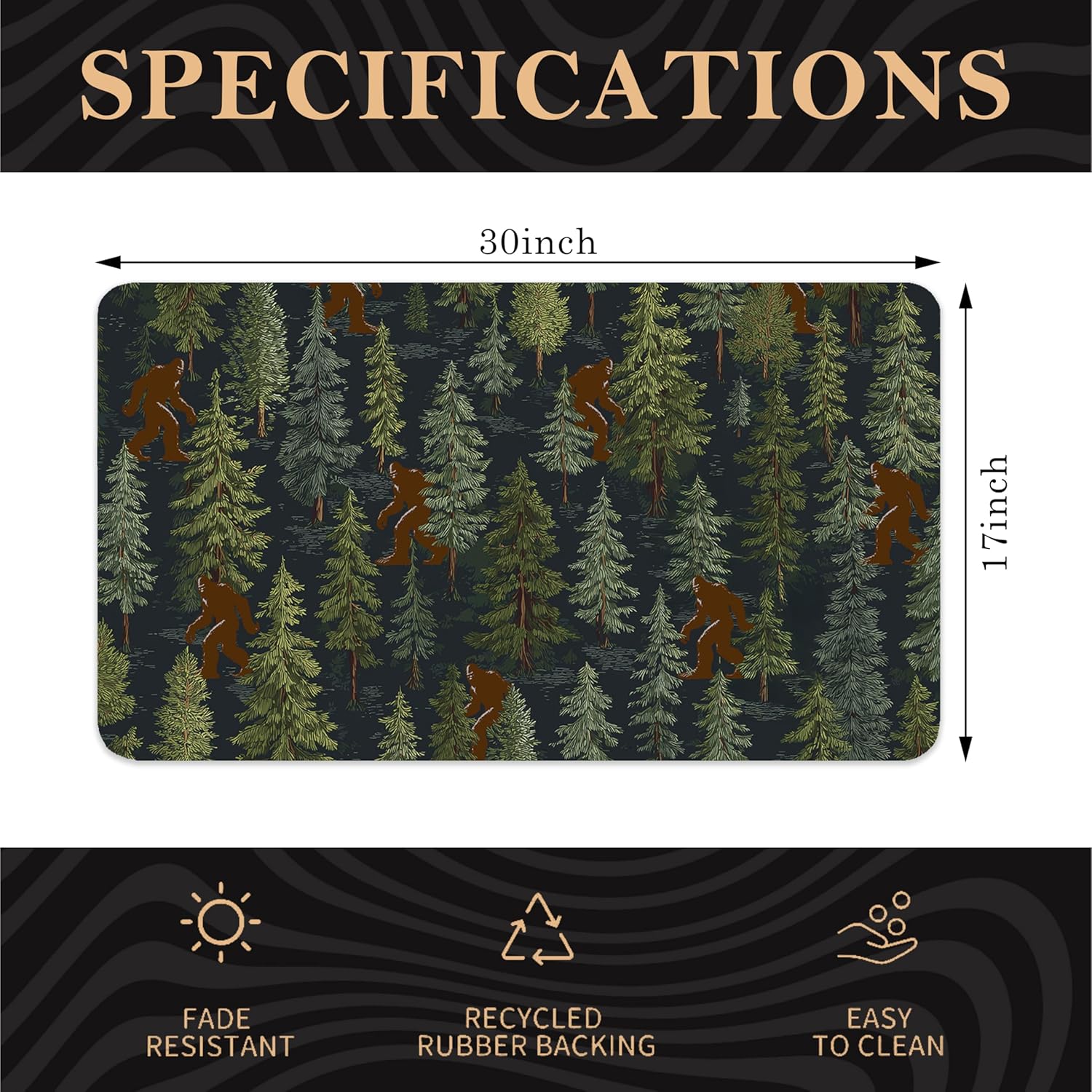 Funny Camping Camper Door Mat 17 x 30,Bigfoot Sasquatch Doormat,Bigfoot Sasquatch Gifts,Camper Must for Outside Rv Mat,ZH01-DD-205