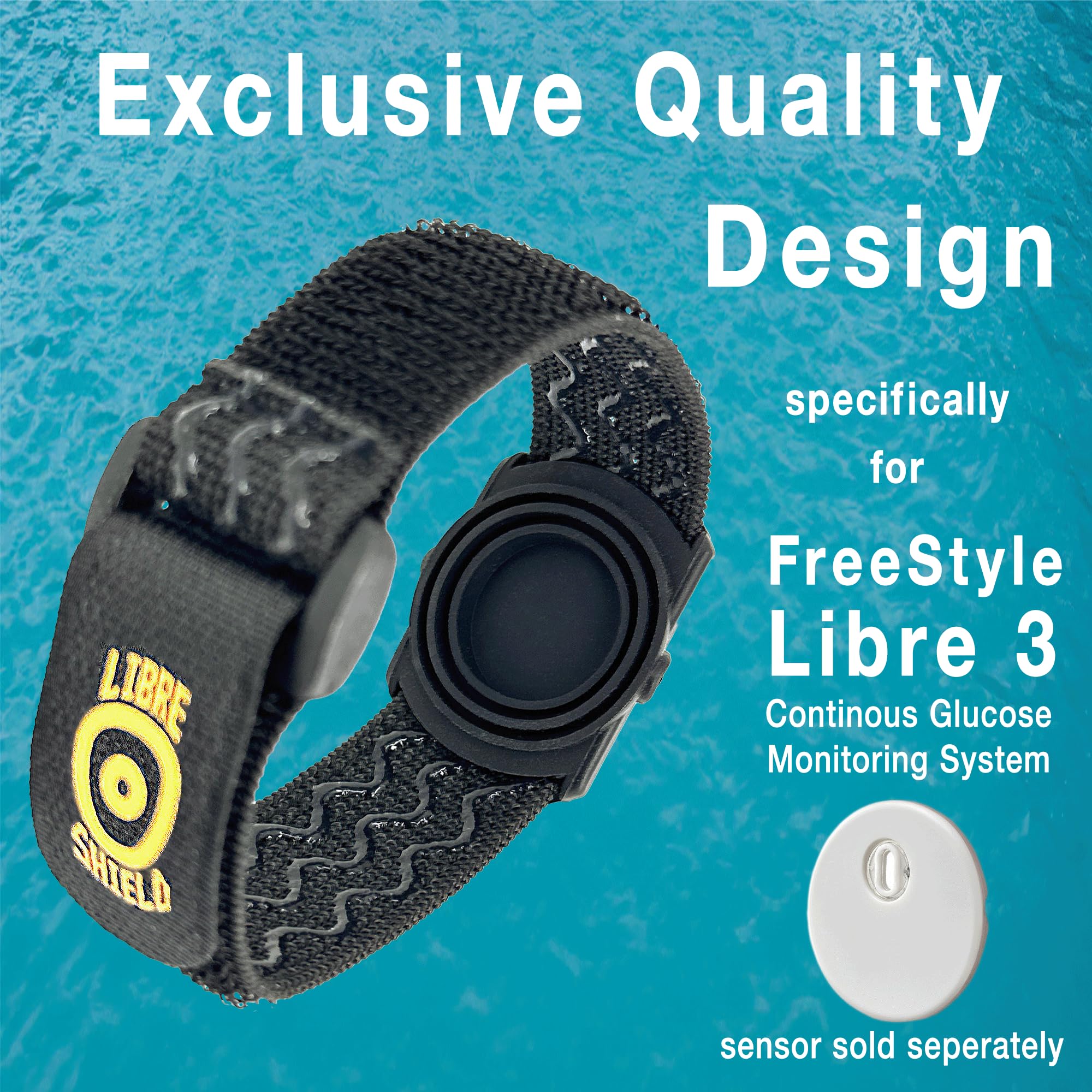 Brassard Libre Shield 3 / FreeStyle Libre 3 – protège-capteur Brassard d’activité offrant une protection maximale pour le capteur Plus besoin de patchs adhésifs