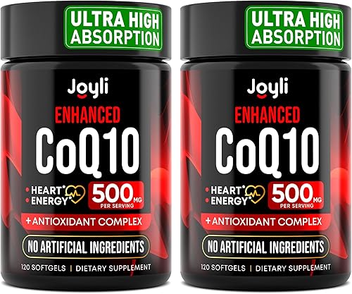 Miniatura 9 de CoQ10 de alta absorción 500 mg - Suplemento Co Q 10 120 cápsulas blandas para la salud del corazón y la producción de energía - Suplementos