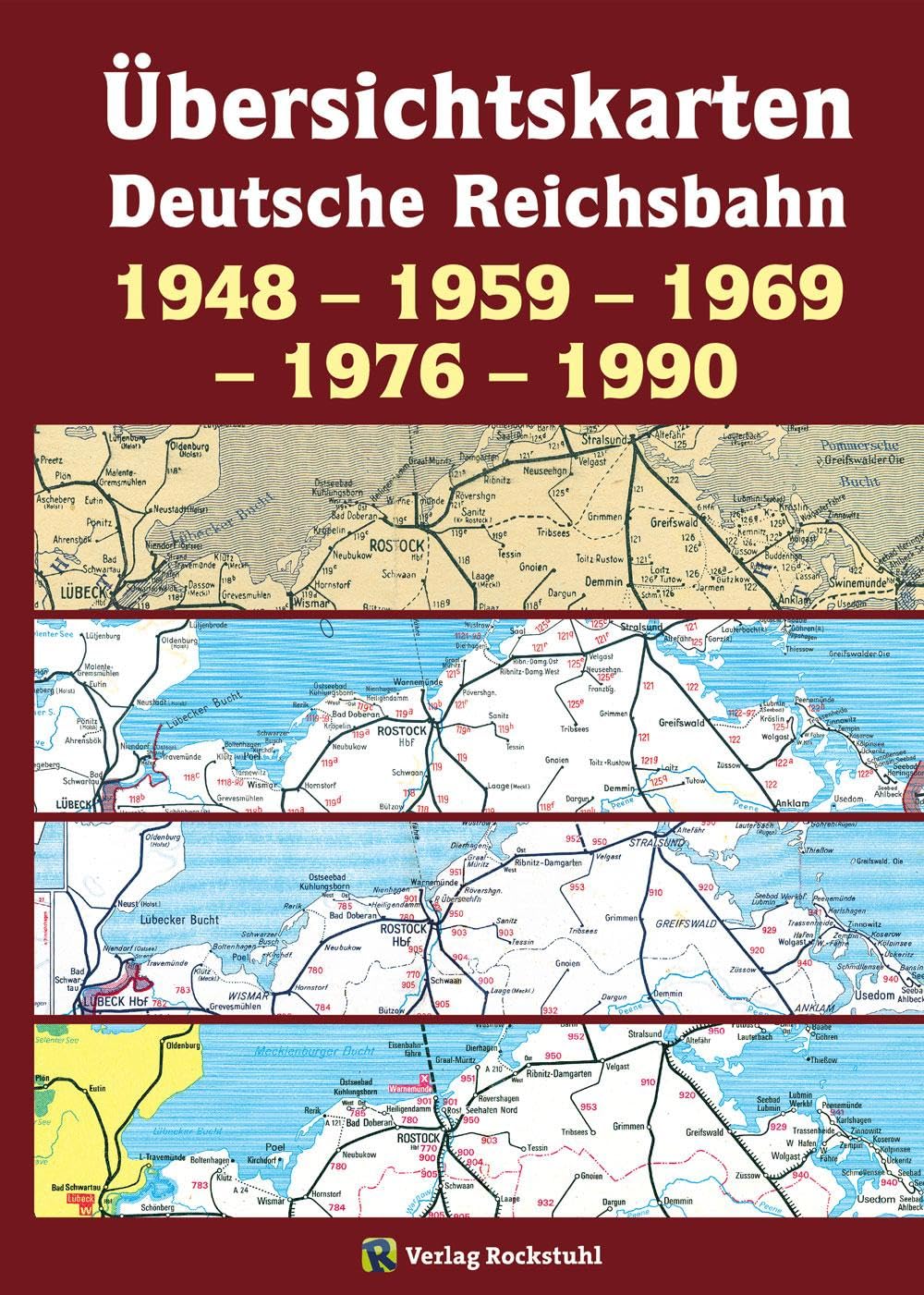 Übersichtskarten der Deutschen Reichsbahn 1948 - 1959 - 1969 - 1976 - 1990: [Übersichtskarte 1969 zum Kursbuch der Deutschen Bundesbahn und der Deutschen Reichsbahn von gesamt Deutschland]