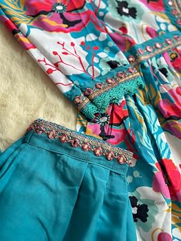 alia cut dress amazon The Red Lion Enterprise women Alia cut kurti Nayra cut kurti Anarkali kurti  with pant and Dupatta 3pc set for Women (US, Alpha, Medium, Regular,  Regular, Ferozi Blue) at Amazon Women's Clothing