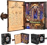 Vista 19 de Kit de rincón de libros, kit de bricolaje en miniatura para casa de muñecas, rompecabezas de madera 3D, decoración con luz LED para adolescentes