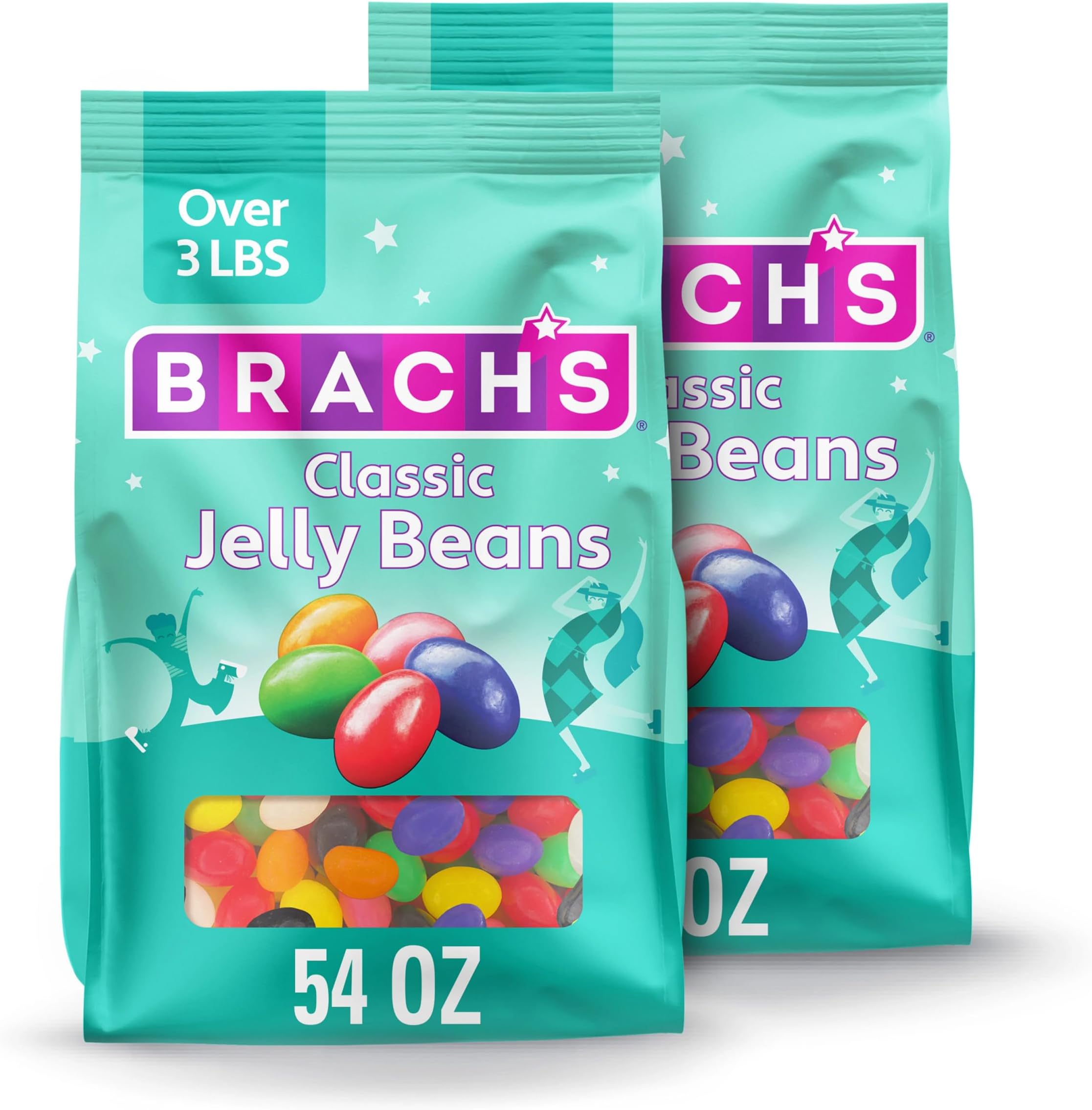 Brach's Classic Jelly Beans, Candy, Assorted Flavors, Bulk Bag, 54 oz (2 ct)