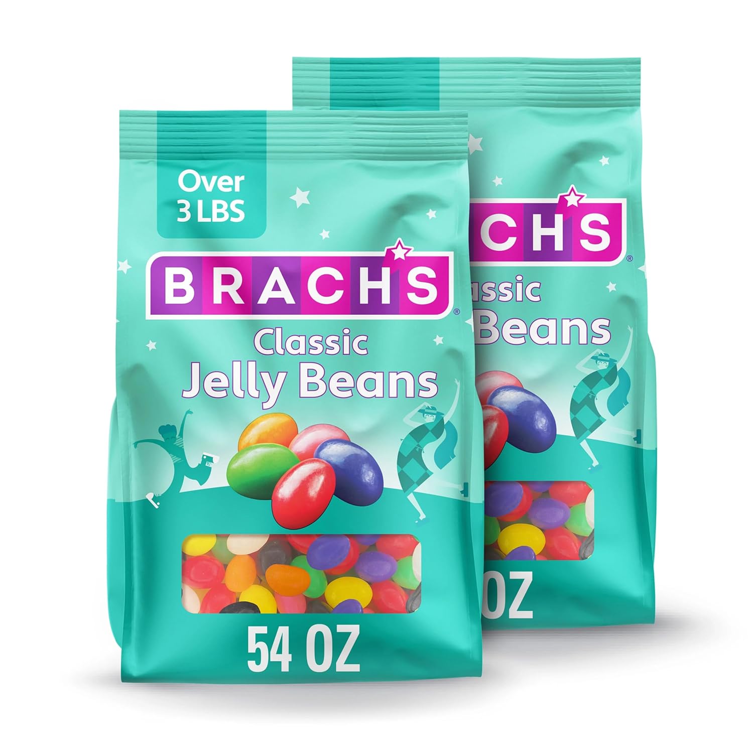 Brach's Classic Jelly Beans, Candy, Assorted Flavors, Bulk Bag, 54 oz (2 ct)