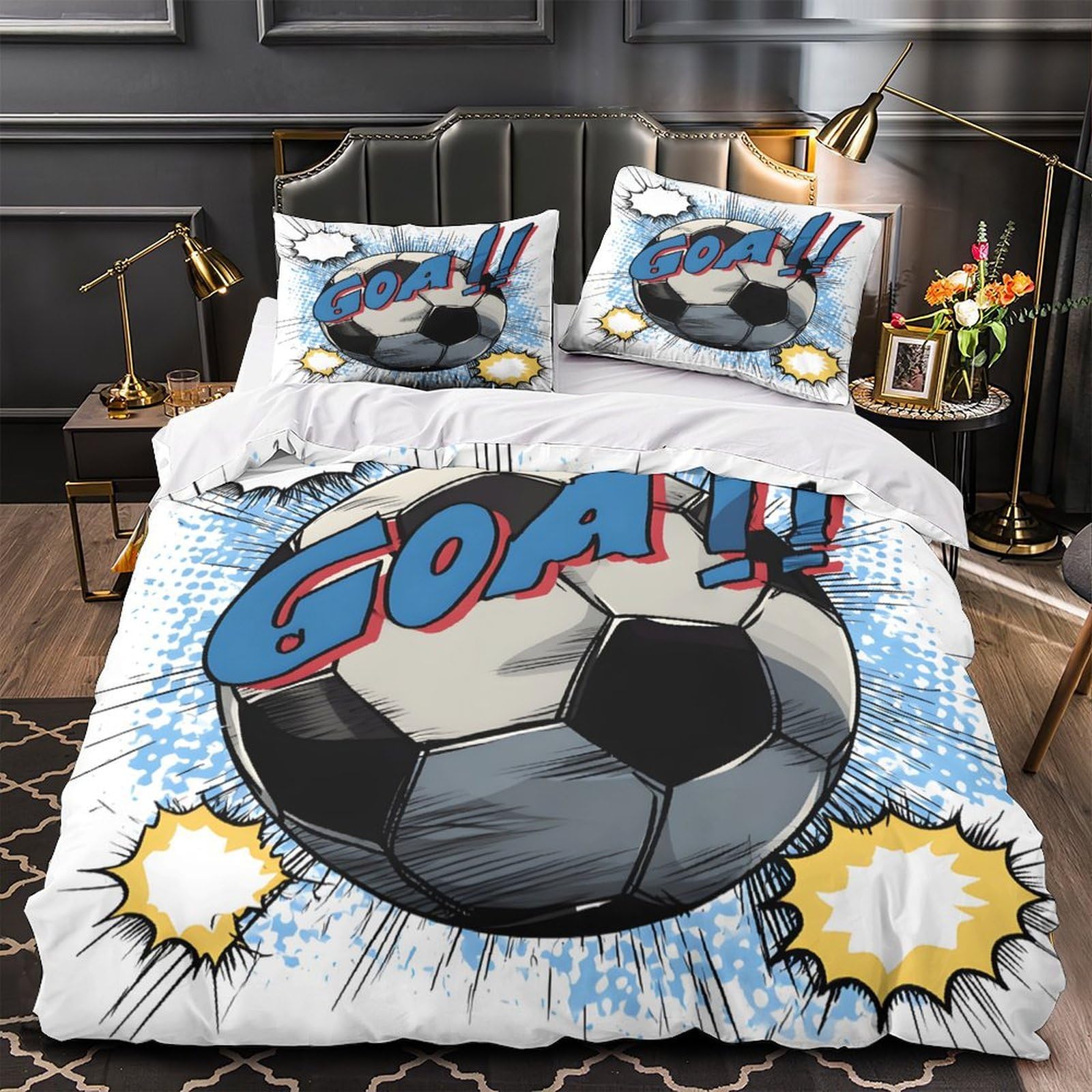 Housse de couette harfang des neiges 260x220 cm pour une chambre cosy en hiver