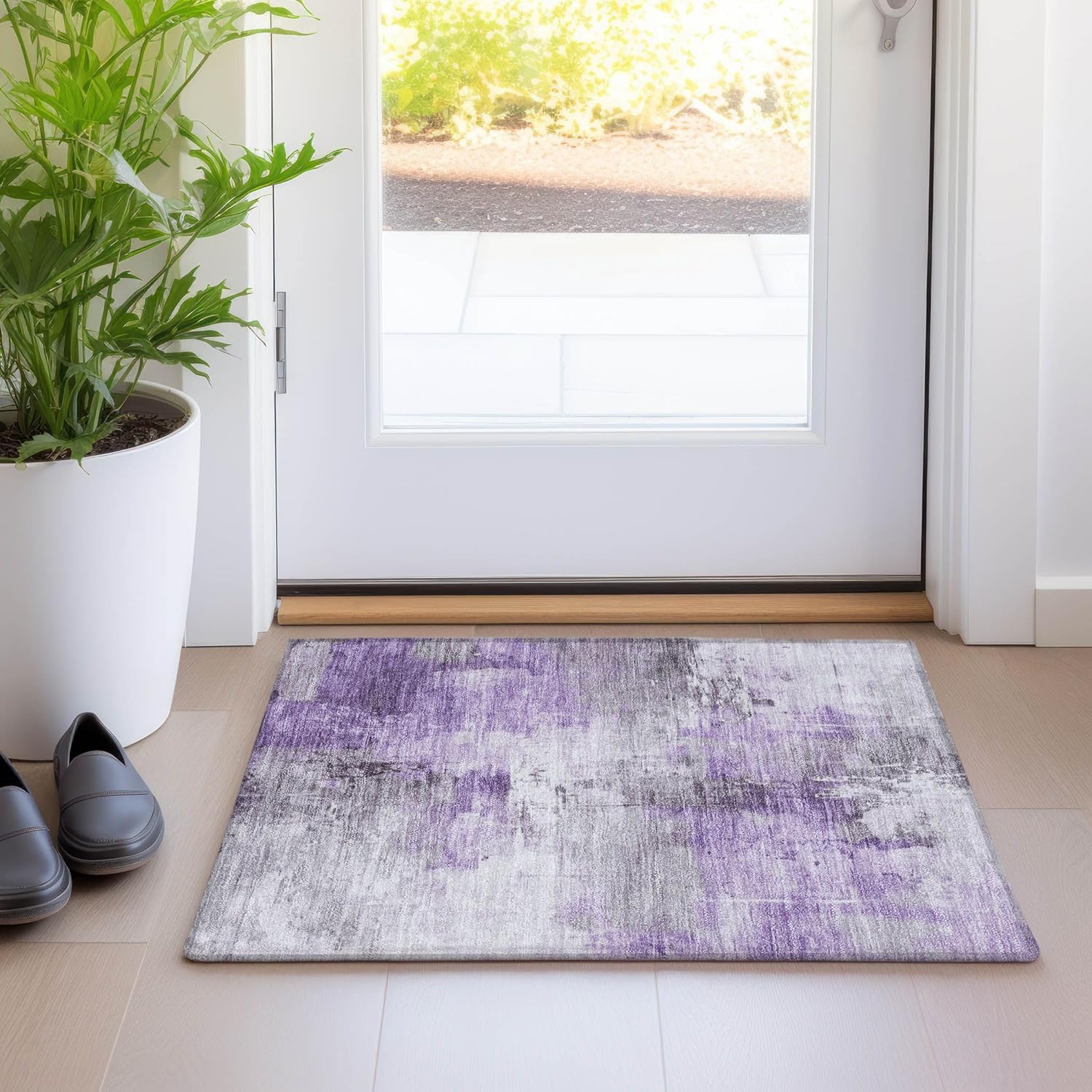 Addison Rugs Chantille ACN1671 Purple 1'8" x 2'6" Indoor/Outdoor, Machine Washable, Easy Clean, Non Shedding, Bedroom, Living Room, Dining Room, Kitchen, Patio Rug