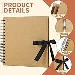 80 Pages Scrapbook Album de photos Brown Kraft Épaisseur de papier carré 20.5x20.5cm DIY Livre de mémoire 250GSM Kit de scrapbooking 15 Anneaux pour Mariage Anniversaire Noël PAP21SKP40