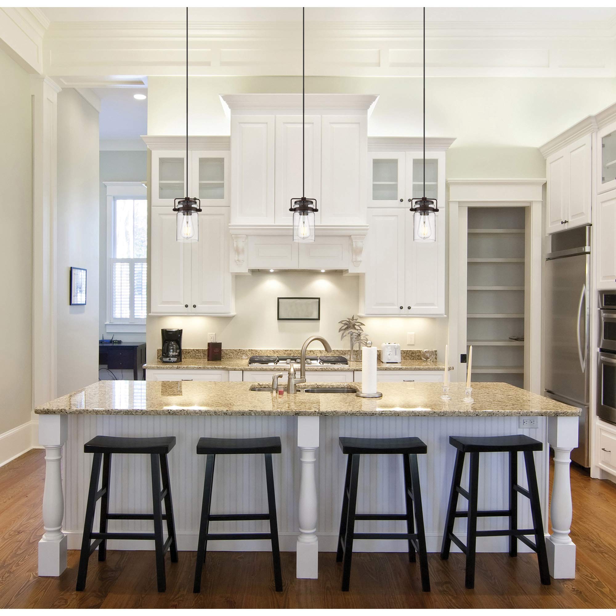 Nuvo 60/6732 Antebellum 1 Light Mini Pendant Fixture, Matte Black