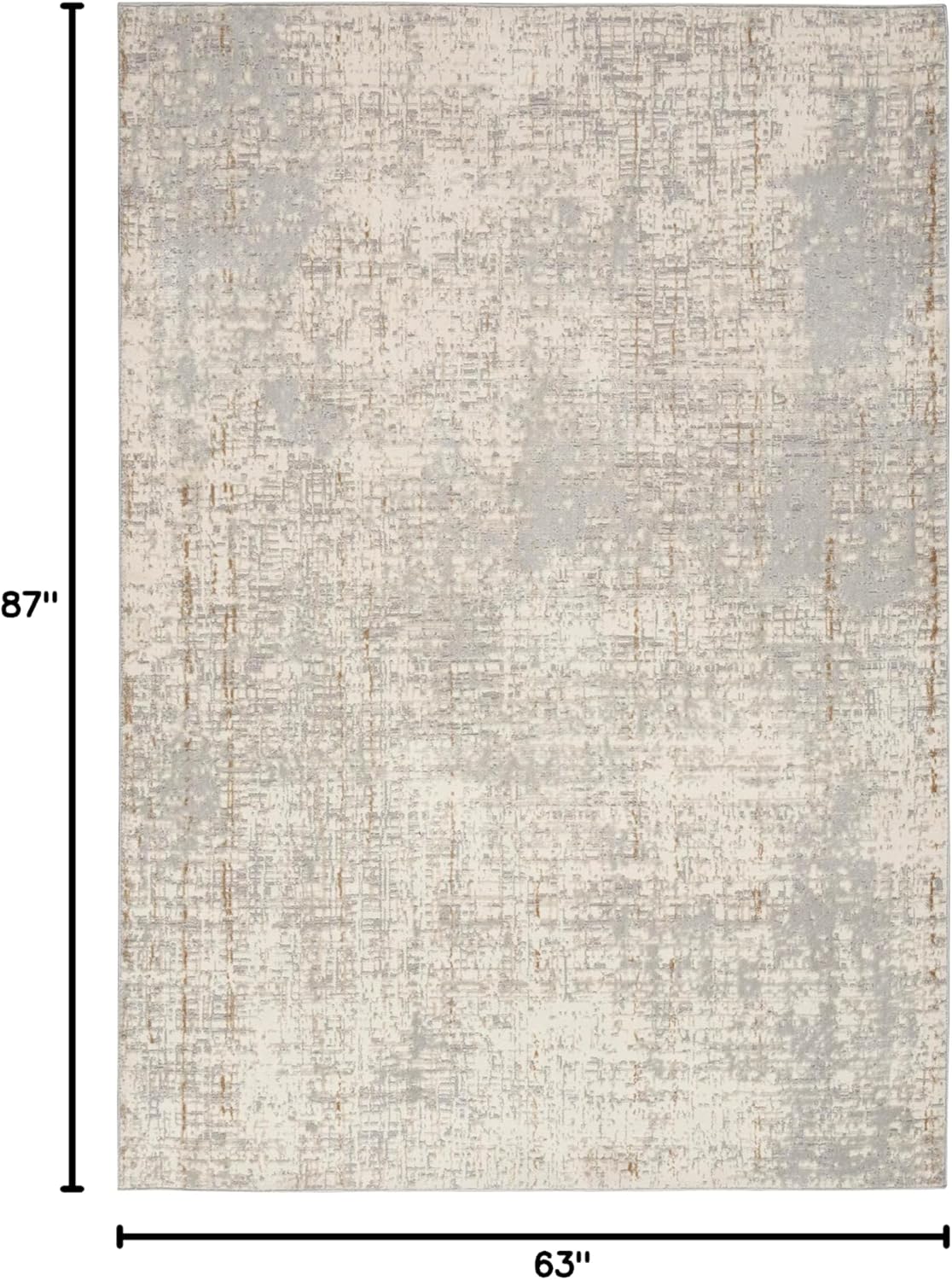 Calvin Klein CK950 Rush Grey 5'3" x 7'3" Area Rug - Easy Clean, Non Shedding, Bed Room, Living Room, Dining Room, Kitchen (5' x 7')