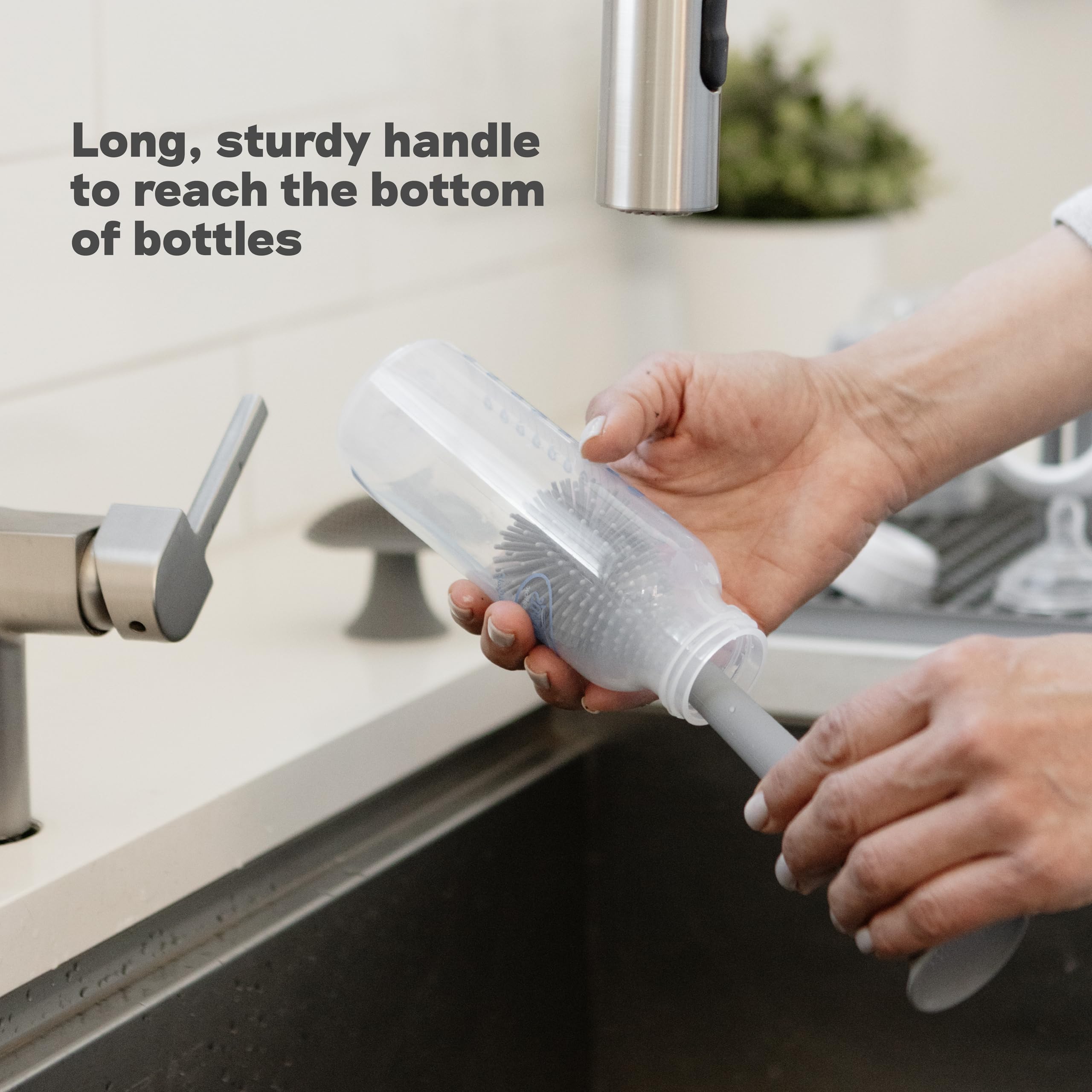 Brosse à Bouteille Ezpz En Silicone – Longue Poignée, Tête Flexible, Lavable, Sans BPA