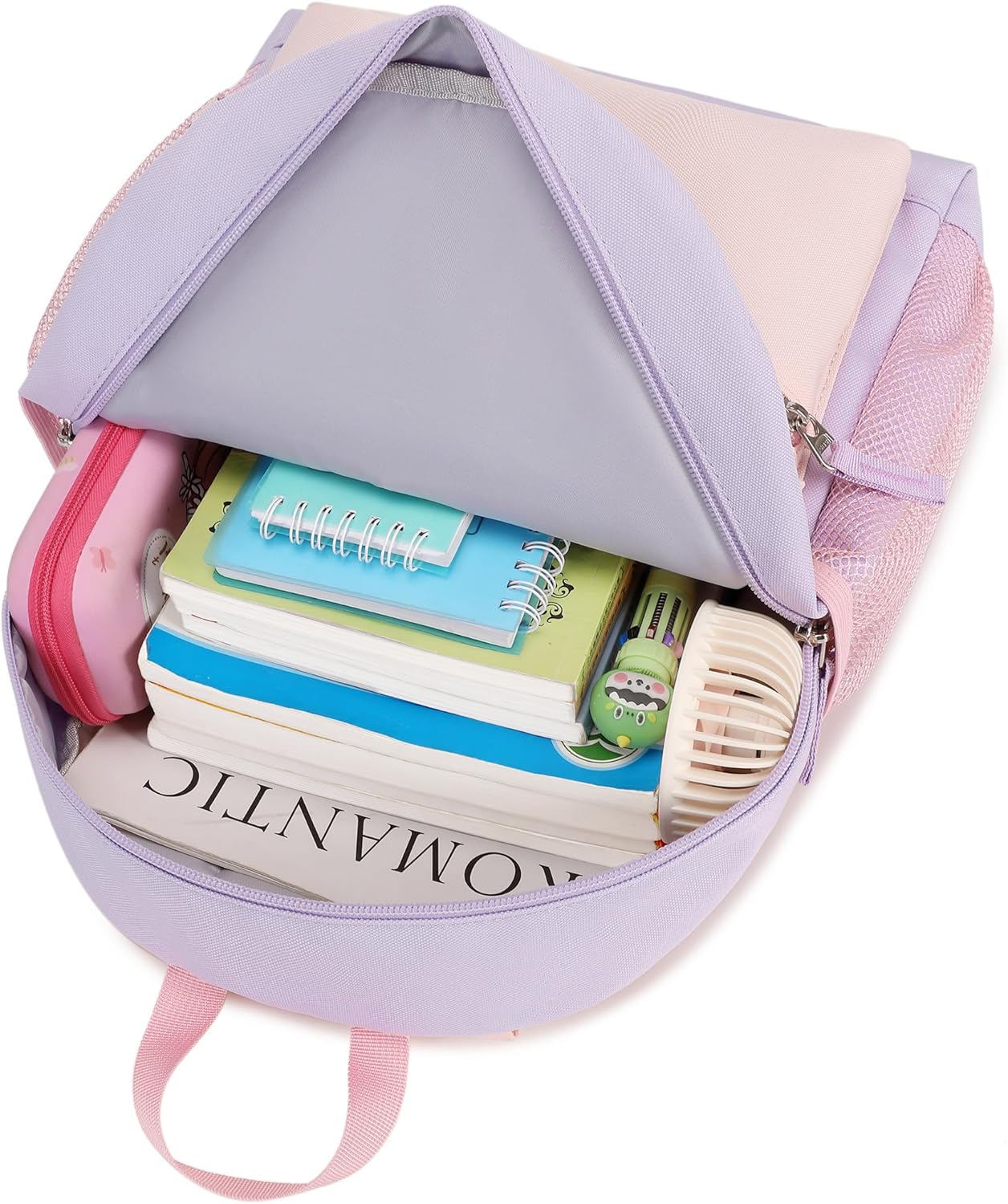 Girls Backpack for Kindergarten Childrens 15 inch Backpack for School Kids Bookbag for Girls 4-6 (Purple and Pink)