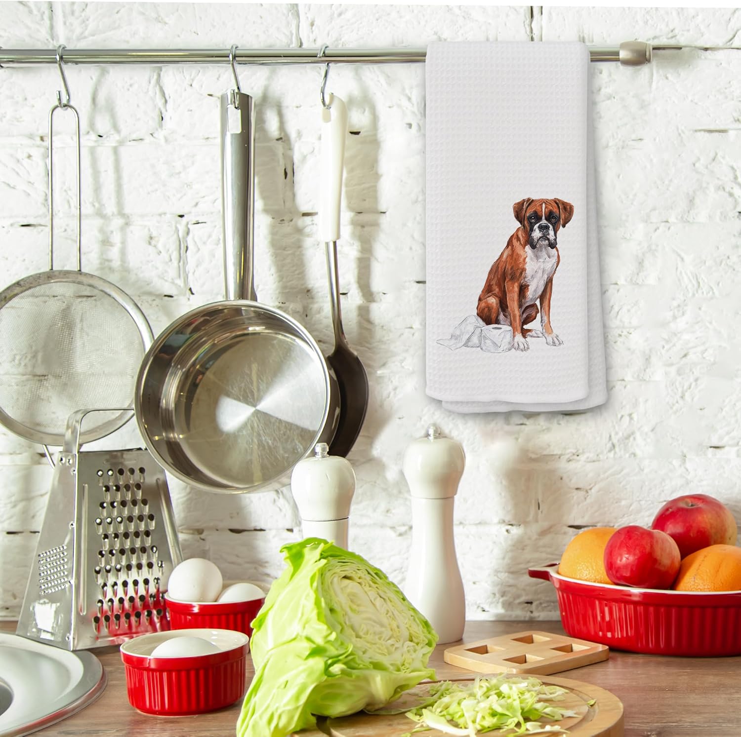 Funny Boxer Gifts Bathroom Hand Towels, Dog Bathroom Decor, Gifts for Boxer Lovers Dish Tea Towels, Kids Bath Room Washroom Toilet Decorative Hand Towel 16x24 Inch - Image 3