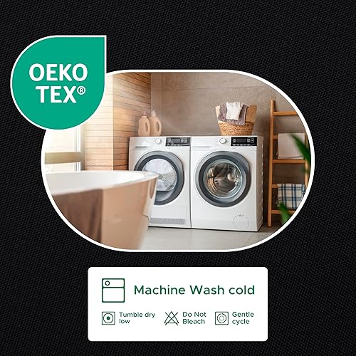 Miniatura 7 de Biscaynebay - Cortinas de ducha de tela de calidad de hotel, resistentes al agua, ojales resistentes a la corrosión, parte inferior con peso lavable